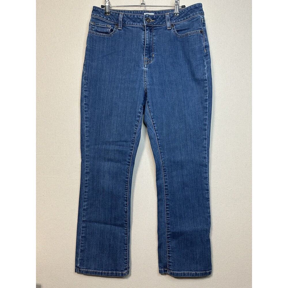 L.L. Bean Classic Fit Straight Leg Denim Jeans Dark Wash Women's Size 12